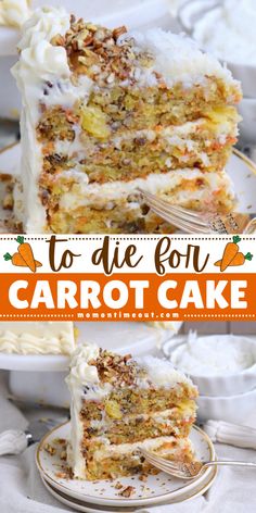 Here's an easy dessert to make at home! This To Die For Carrot Cake is moist and delicious! It's the best carrot cake recipe you’ll ever try. Add this homemade carrot cake recipe to your cake dessert ideas! Classic Carrot Cake Recipe, Classic Carrot Cake, Dessert Aux Fruits, Carrot Recipes, Pineapple Coconut, Savoury Cake, Toasted Coconut