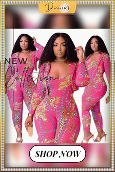 Long Sleeve Cardigan Crop Top+slim Long Jumpsuit 2 Piece Set Trendy Pink Long Sleeve Jumpsuits And Rompers, Trendy Pink Long Sleeve Jumpsuit, Fitted Long Sleeve Pink Jumpsuits And Rompers, Fitted Long Sleeve Pink Jumpsuit, Long Jumpsuit, Cardigan Crop Top, Cardigan Crop, Long Jumpsuits, Color Pick