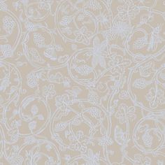 a beige background with white flowers and vines