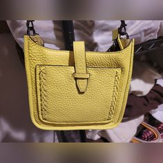 Retail $195 Rebecca Minkoff Whipstitch Unlined Feed Crossbody Bag In Neon Yellow 8 Inches Wide X 7.5 Inches Tall X 2 Inches Deep Rebecca Minkoff Regan Satchel, Rebecca Minkoff Crossbody Bag, Feed Bags, Purple Bag, Rebecca Minkoff Bag, Satchel Tote, Pink Backpack, Chain Bags, Pink Leather