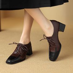 #ColorPop #Oxfords #WomenShoes Oxford Shoes Heels, Oxfords Shoes, Oxford Heels, Leather Items, Block Heels, Rubber Sole, Oxford Shoes, Heel Height, Leather Upper