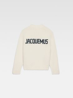 Jacquard logo sweater. Jacquemus Sweater, Trendy Shoes Sneakers, Mini 8, Knit Alpaca, Moon Boots, Stockholm Fashion, Loose Sweater, Summer Essentials, Christmas Shopping