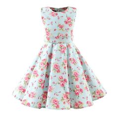 Perfect Birthday Gift for Toddler GirlsKids girls retro 50s vintage swing rockabilly princess swing a-line pleated flared dress for little big kids prom formal photo shoot, carnival event birthday party fall dressing up clothes, elegant ballet holiday casual cocktail tea length summer drees for pageant cocktail cosplay Halloween costume ball dance club evening gown, 3 types dresses are available, it will make your girl beautiful and feel like a princess, will never go out of fashion. Exquisite Unique Chic DesignSuper big full circle flared dress, design with classic and beautiful polka dots/strawberry/cherry/flower print, cute round neck sleeveless figure-flattering bodice, zipper-up back, waistbelt can tied a bowknot to garnishes your waistline, brings your kids captivating elegance whenv 50's Aesthetic, June Carter, Dress Outfits Party, Pentecostal Fashion, 50s Retro, Mint Green Dress, Girls Dress Outfits, Dress Up Outfits, Girl Princess Dress