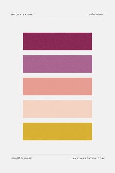 the color scheme for an art project is shown in shades of pink, yellow and purple