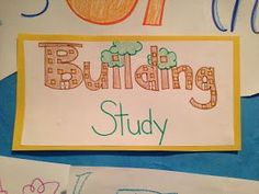 a bulletin board with writing on it that says building study