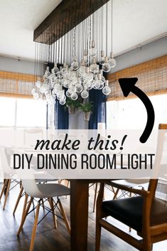 a dining room light with the words make this diy dining room light