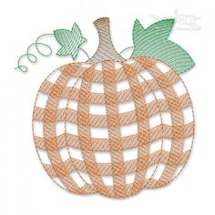 an orange and white pumpkin with green leaves on it's head, cut out from paper