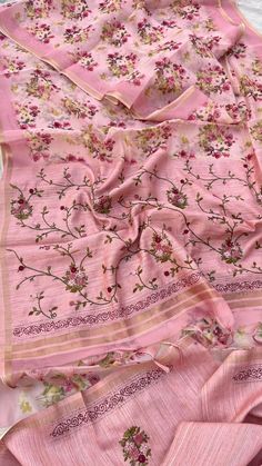 *FABRIC OF SAREE*- Pure organza & tussar silk     *Fabric of blouse_* - Pure tussar silk    *WORK* -  hand knot & katha work  . Katha Work, Tussar Silk Saree, Silk Fabric, Silk Saree, Saree Designs, Silk Sarees, Clothing Items, Primary Colors, Hand Knotted