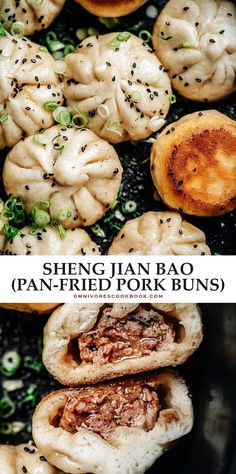 Indulge in the mouthwatering flavors of Shanghai with these irresistible pan-fried pork buns. Each bite offers a perfect balance of juicy pork filling and a crispy, golden-brown exterior. Perfect for a cozy dinner or an impressive appetizer, these buns are a delightful way to experience authentic Chinese cuisine at home. Easy to make and even easier to enjoy, they're sure to become a favorite in your recipe collection. Sheng Jian Bao, Pork Buns, Fried Pork, Asian Cooking, Easter Hair, Asian Dishes, Easter Hairstyles, Interesting Food Recipes, International Recipes