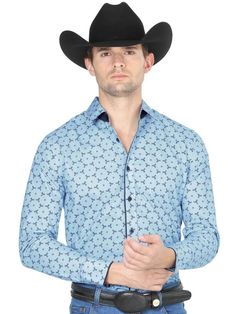 CAMISA CASUAL M/ LARGA EL GENERAL MT-16-029 100% COTTON BLUE Western Long Sleeve Shirt For Spring, Spring Western Long Sleeve Shirt, Modern Blue Tops With Button Closure, Western Style Blue Tops For Spring, Western Blue Button-up Top, Fitted Western Style Cotton Shirt, Modern Blue Slim Fit Shirt, Casual Blue Fitted Dress Shirt, Blue Fitted Shirt For Spring