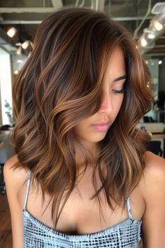 37 Stunning Caramel Brown Hair Ideas to Sweeten Your Look Brown Hair With Blonde Balayage Short, Red Brown Highlights In Brown Hair, Chocolate With Caramel Highlights, Brunette Hair Color With Highlights Caramel, Short Caramel Balayage, Medium Light Brown Hair With Highlights, Caramel Balayage On Dark Hair Short, Subtle Caramel Highlights On Brown Hair, Cinnamon Lowlights