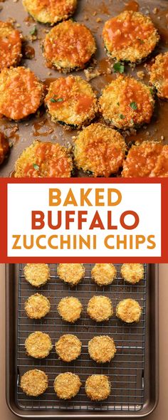 crispy baked zucchini chips with spicy buffalo sauce Buffalo Zucchini, Zucchini Crisps, Baked Zucchini, Breakfast Burger, Blue Cheese Dressing, I Regret Nothing, Delicious Appetizer Recipes, Bread Appetizers