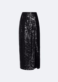 Sequin viscose high waisted midi skirt with slit. True to size. Material: 100% Viscose, Lining: 100% Recycled Polyester Care: Professional Dry Clean High Waisted Midi Skirt, Skirts Midi High Waisted, High Waist Skirt, Waist Skirt, Midi Length, Sequin Skirt, High Waisted Skirt, Midi Skirt, Sequin