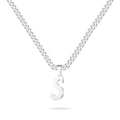 PRICES MAY VARY. CLASSIC INITIAL PENDANT NECKLACE: 20"+2.5" Cuban chain with silver initial pendant necklace, classic women mens initial necklace, perfect length and size to fit any occasions. Silver mens chain necklace makes it different from others, a unique women mens accessories add to jewelry collection. Give you a new fashion style different from other jewelry. MENS CHAIN NECKLACE: Made of high quality material, this silver mens chain initial necklace is with high polish surface and smooth Classic Silver Initial Pendant Chain Necklace, Classic Silver Chain Necklace With Initial Pendant, Classic Silver Initial Necklace With Adjustable Chain, Silver Initial Letter Charm Necklace, Silver Chain Necklace With Initial Pendant, Silver Letter Initial Necklace, Silver Charm Necklace With Curb Chain For Gift, Silver Initial Pendant With Curb Chain, Silver Initial Pendant Necklace With Curb Chain