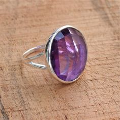 Natural amethyst ring Sterling Silver ring cocktail ring | Etsy Purple Faceted Ring For Formal Occasions, Formal Faceted Amethyst Ring, Formal Faceted Purple Ring, Formal Purple Faceted Ring, Elegant Purple Ruby Ring Round Shape, Elegant Purple Ruby Ring Round Cut, Purple Amethyst Oval Ring For Gift, Oval Purple Amethyst Ring For Gift, Purple Oval Amethyst Ring Gift