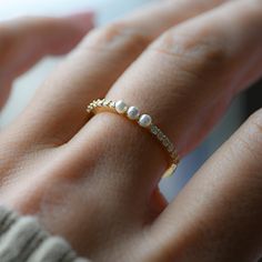 Three Pearl Ring – Sami Jewels Three Pearl Ring, Minimalist Rings Simple, Pearl Ring Gold, Minimalist Ear Cuff, Sapphire Eternity Ring, Silver Pearl Ring, Eternity Ring Gold, Silver Opal Ring, Gold Pearl Ring