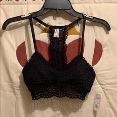 Black Lacy Bralette, Has A Section Down The Back With Lace Fabric For A Cute Look With An Open Back Shirt Or Dress! Really Soft And Brand New! Trendy Stretch Black Bra, Trendy Black Stretch Bra, Chic Black Bra For Night Out, Open Back Shirt, Back Shirt, Black Bralette, Black Bra, Character Outfits, Lace Fabric