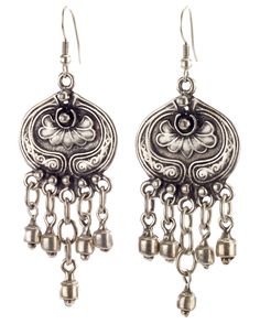 Silver engraved Lotus flower with beaded fringe from the Vintage Turkish collection. DETAILS: 2.5" long Silver-plated Nickel and lead-free Long Beaded Earrings, Bohemian Chic Fashion, Turkish Jewelry, Earrings Beaded, Beaded Fringe, Engraved Jewelry, Silver Drop Earrings, Gorgeous Jewelry, Fringe Earrings