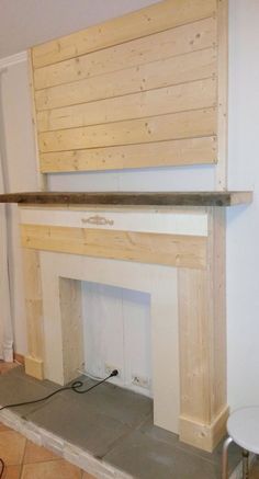 the fireplace is being built and ready to be installed in the living room or kitchen