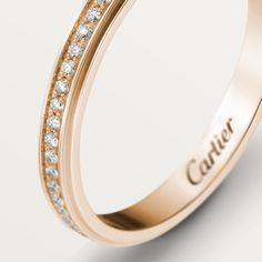 CRB4093500 - Cartier d'Amour wedding band - Pink gold, diamonds - Cartier Cartier Rose Gold, Cartier Wedding Bands, Brilliant Cut Diamond, Rose Gold Ring, Cartier, Or Rose, Pink And Gold, Wedding Band, Diamond Cuts