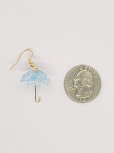 Blue Plastic Jewelry As A Gift, Blue Plastic Earrings For Gift, Umbrella Earrings, Plastic Earrings For Gifts, Round Plastic Earrings For Gifts, Nickel-free Plastic Jewelry Gift, Gold Plastic Earrings For Gifts, Nickel-free Plastic Earrings As Gift, Summer Earring