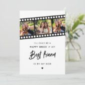 a card with three photos on it and the words best friend is in black ink