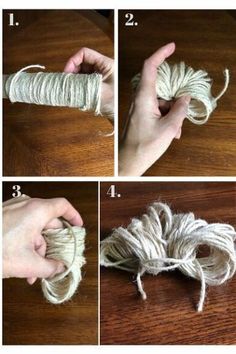 the steps to make a yarn ball wreath