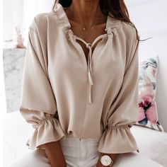 Long Sleeve Chiffon Shirt, Baroque Print, Flared Sleeves Top, Hem Blouse, Blouse For Women, Sport Chic, Chiffon Long Sleeve, Fashion Attire, Trend Fashion