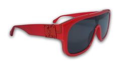 These modern Louis Vuitton 1.1 Millionaire Mask Sunglasses feature a contemporary mask shape with a full lens, a red acetate frame, S-lock hinges with LV initials and a discrete Monogram pattern on the top bar. Model: Z1260W Size: W - Western Material: Acetate Made in: Italy Condition: NEW with original Louis Vuitton box & dust bag, no case. Western Material, Louis Vuitton Box, Mask Sunglasses, Mask Shapes, Bar Model, Monogram Pattern, Bar Top, Hinges, Dust Bag