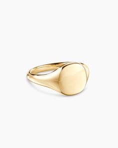 David Yurman | DY Pinky Ring in 18K Yellow Gold, 9.7mm David Yurman Rings, Gold Pinky Ring, David Yurman Ring, Fringed Belt, Designer Rings, Chain Strap Bag, Floral Shoes, Pinky Ring, Rings For Women