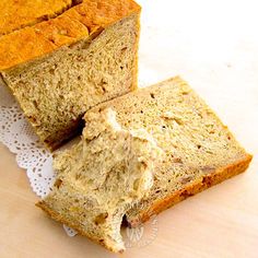 a cake that has been cut in half on a plate