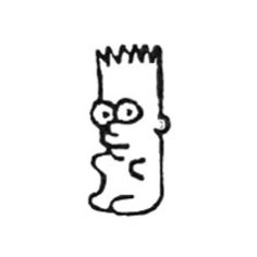 the simpsons face is drawn in black and white