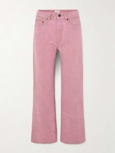 HAIKURE Winona wide-leg jeans Chic Pink Straight Leg Jeans, Relaxed Fit Pink Jeans With Five Pockets, Pink Jeans With Five Pockets For Fall, Chic Mid-rise Pink Jeans, Chic Pink Mid-rise Jeans, Muted Pink, Floral Dresses Short, Pink Denim, Sport Swimwear