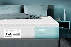 the casperper show mattress is made and ready to be used as a night stand