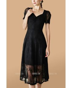 Buy short sleeved see-through lace aline wedding party dress at wholesale price online. Free shipping and pro custom service since 2009. Fitted Lace A-line Dress, Wedding Dress With Illusion Neckline And Short Sleeves, A-line Lace Prom Dress, A-line Lace Dress For Banquet, Black Lace Dress With Sweetheart Neckline, Banquet A-line Lace Dress, Elegant Short Sleeve Dresses With Illusion Neckline, Elegant Short Sleeve Lace Dress For Prom, Knee-length Lace Dress With Illusion Neckline For Wedding