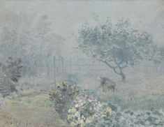 an image of a painting that looks like it is in the fog