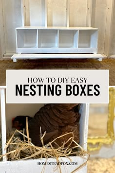 an image of nesting boxes with text overlay that reads how to diy easy nesting boxes