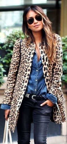 I ❤️ cheetah print Leopard Print Coat, Looks Street Style, Print Coat, Print Jacket, Looks Style, Mode Inspiration, Fall Winter Outfits, Street Styles