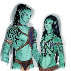 an image of two people dressed up as avatars