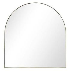 an arch shaped mirror on a white background with a black border around the edges and bottom edge