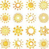 an image of sun icons set on white background