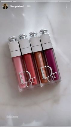 #dior #diormakeup #diorbeauty #lipstick #lipgloss #lips #beautyblog Dior Lipgloss Swatches, Dior Lip Products Aesthetic, Dior Lip Maximizer Swatch, Dior Addict Lip Tint, Dior Addict Lip, Lipgloss Lips, Dior Makeup, Dior Beauty, Lip Glosses