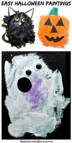 easy halloween paintings for kids to make