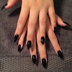 29+ Black Nail Art, Designs, Ideas Design Trends Premium PSD Stiletto Nails Short, Emerald Nails, Black Acrylic Nails, Black Nail Art, Black Nail Polish, Black Nail Designs, Black Nail, Dark Nails