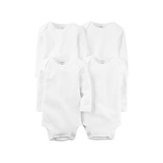 Give your little one options with this pack of baby Carter's bodysuits. Click on the BABY PRODUCTS & CLOTHES GUIDE to find everything you need to keep your baby healthy and happy!PRODUCT FEATURES 4-pack Overlap shoulders for easy over the head Long sleeves Strong snaps keep up with wear, wash, repeatFABRIC & CARE Cotton Machine wash Imported Size: PREEMIE. Color: White. Gender: male. Age Group: kids. Body Manga Longa, Carters Baby Boys, One Piece Outfit, Little Outfits, Carters Baby, White Bodysuit, Baby Outfits, Baby & Toddler Clothing, Unisex Baby