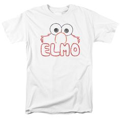 Sesame Street Elmo Letters Men's Regular Fit T-Shirt Men's Regular Fit T-Shirt Sesame Street Sesame Street Elmo, Adulting Shirts, Letter S, White Shirts, Sesame Street, Workout Tee, Mens Tees, Kids Tshirts, Mens T