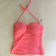 Pretty Bright Color. Nwt. Does Have A Tiny Mark On Chest But I Think It Will Wash Out. Thrift Ideas, Halter Tankini, Tankini Swim Tops, Swim Top, Bright Color, Things To Buy, Neon Pink, Womens Swim, Tankini