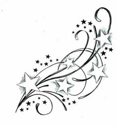 stars and swirls tattoo design