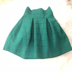 Green Pleated Skirt. Elastic Wait. New With Tag. Never Worn. Size Xs Fitted Green Pleated Midi Skirt, Chic Green Lined Pleated Skirt, Chic Green Pleated Lined Skirt, Chic Green Pleated Skirt, Chic Green Midi Pleated Skirt, Chic Green Mini Pleated Skirt, Chic Green Pleated Mini Skirt, Chic Green Full Skirt, Elegant Green Flared Mini Skirt