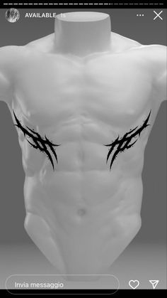 an image of the back of a man's torso with barbed wire on it